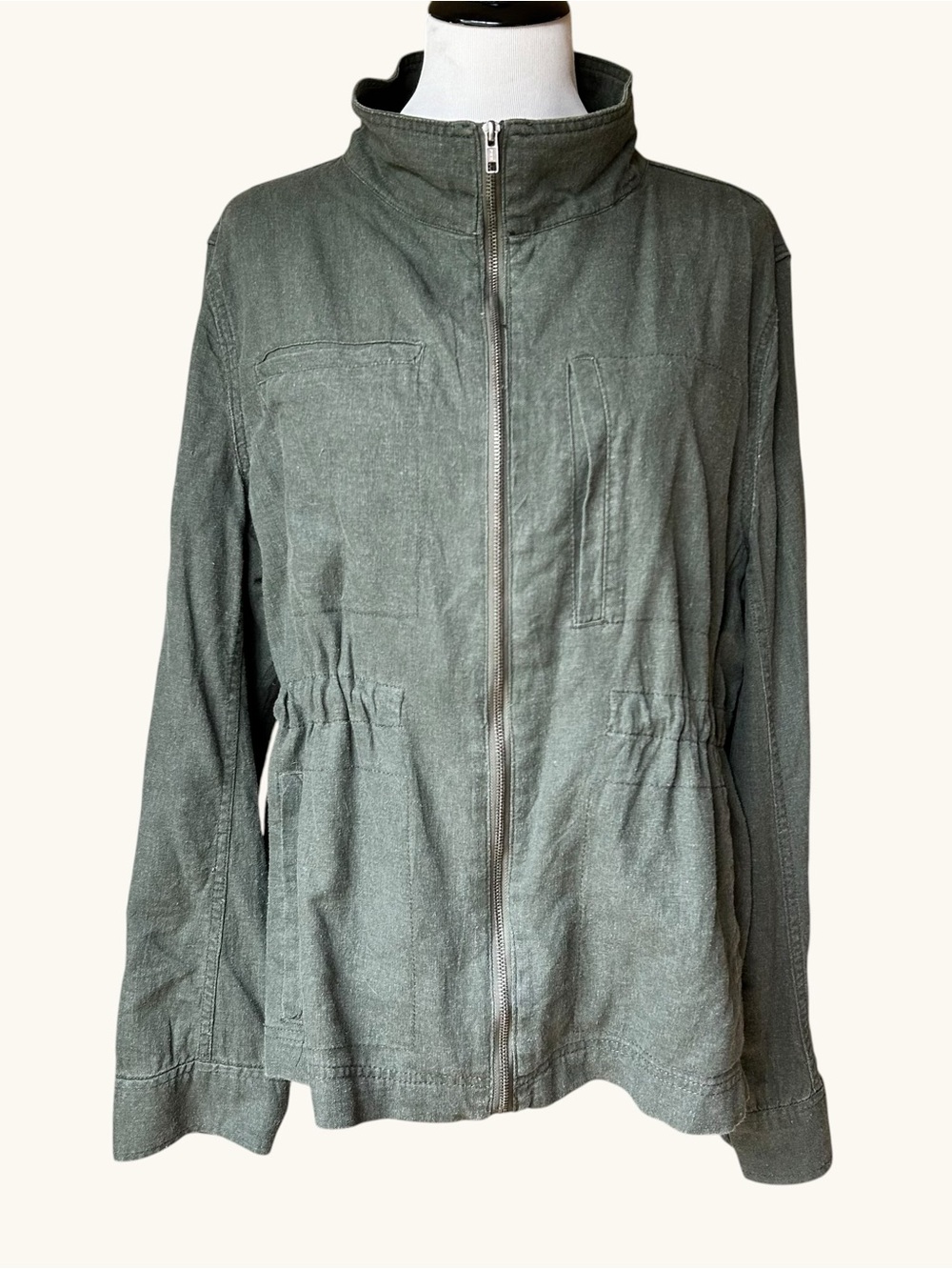 Women’s linen blend utility jacket sz XL